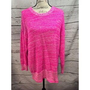 Torrid Women's‎ Pink Textured Knit Crew Neck Long Sleeve Sweater